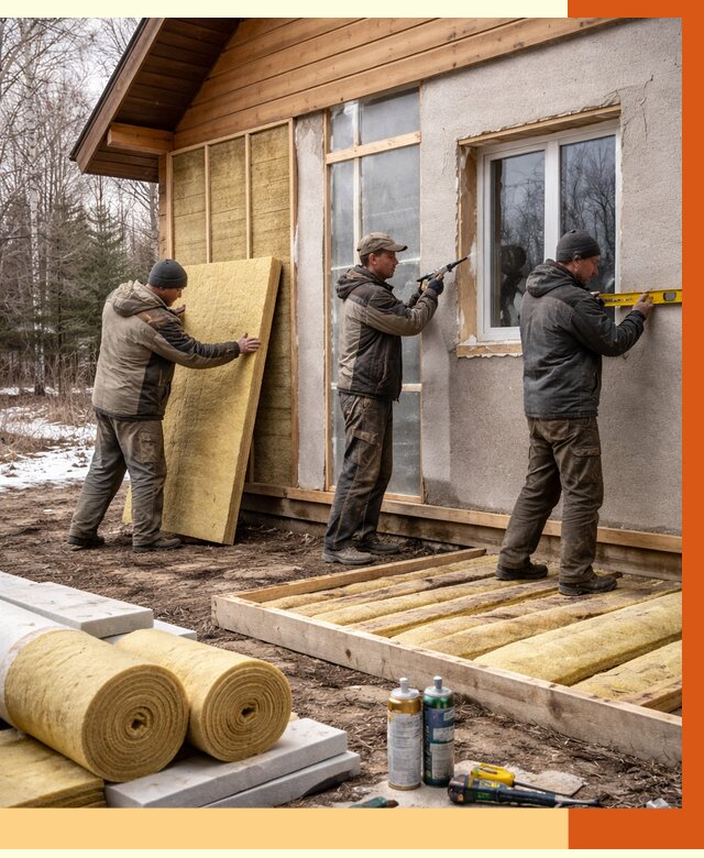 Утепление дачного дома в Пушкино от 4927 руб/м2 — недорого | ТепломастерПшк