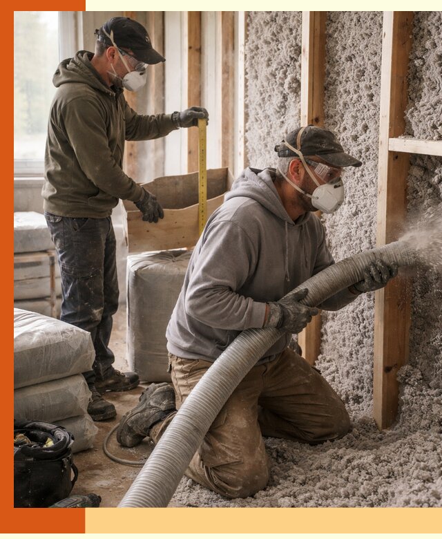 Утепление таунхауса эковатой в Пушкино для максимально теплых стен