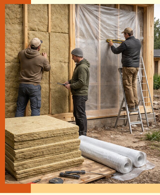 Утепление каркасного дома в Пушкино под ключ с гарантией качества