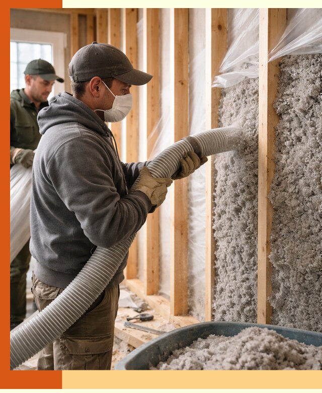 Утепление каркасного дома эковатой в Пушкино — качественно и надолго