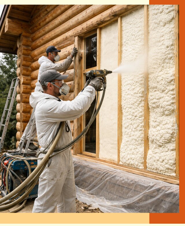 Утепление деревянного дома ППУ в Пушкино от 4357 руб/м2 | ТепломастерПшк — под ключ