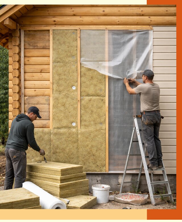 Утепление дома из бруса в Пушкино от 3890 руб./м2 — работы под ключ | ТепломастерПшк