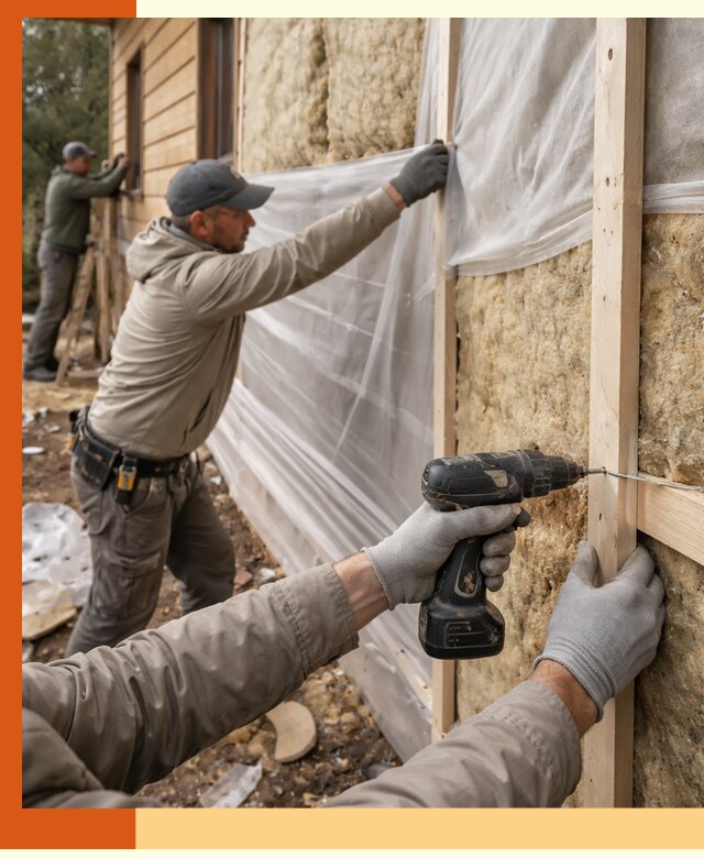 Утепление дома из бруса в Пушкино качественно и долговечно
