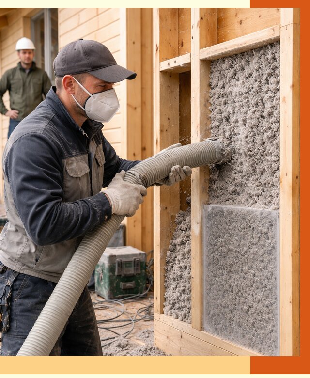 Утепление дома из бруса эковатой в Пушкино от 1919 руб/м2 | ТепломастерПшк