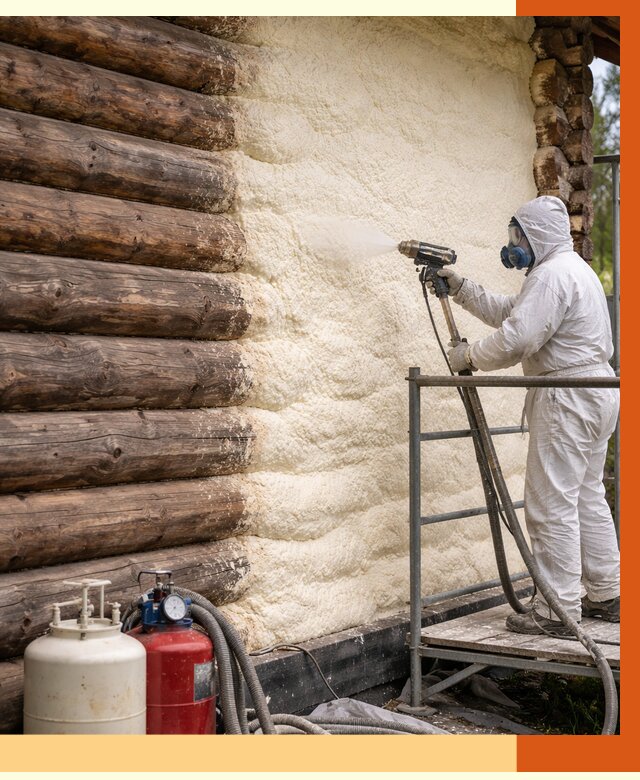 Утепление бревенчатого дома ППУ в Пушкино под ключ от 6483 руб. | ТепломастерПшк