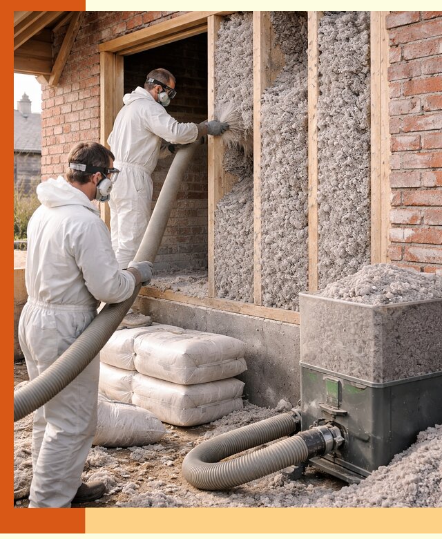 Утепление кирпичного дома эковатой в Пушкино