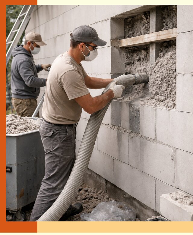 Утепление дома из газобетона эковатой в Пушкино