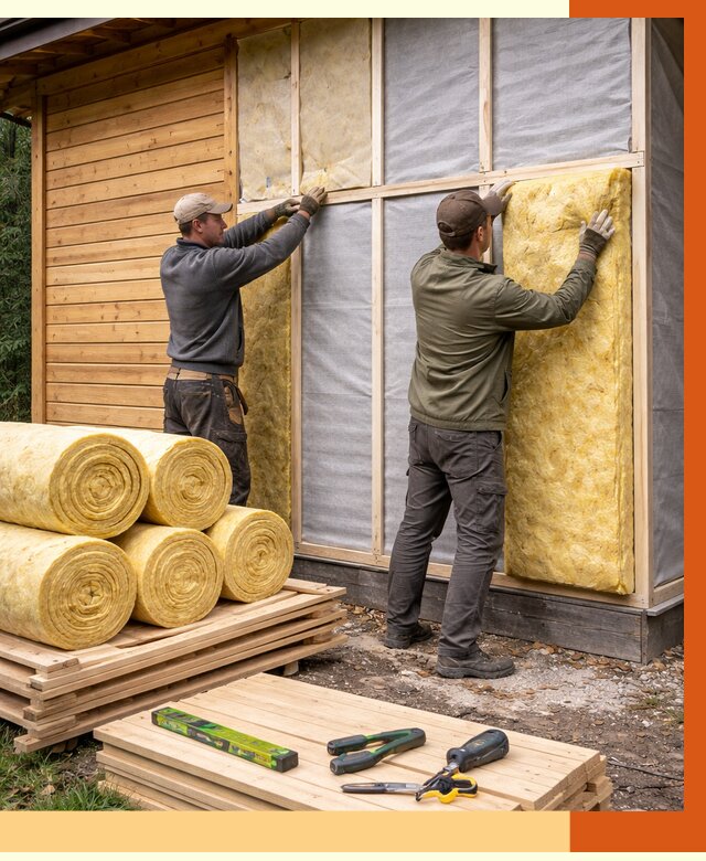 Утепление бани снаружи в Пушкино от 88171 руб. под ключ | ТепломастерПшк