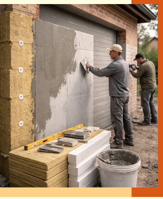 Утепление гаража снаружи в Пушкино от 4357 руб. за м2 — наружное утепление под ключ | ТепломастерПшк