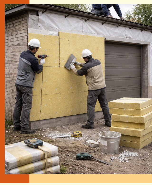 Утепление гаража снаружи в Пушкино качественно и надёжно