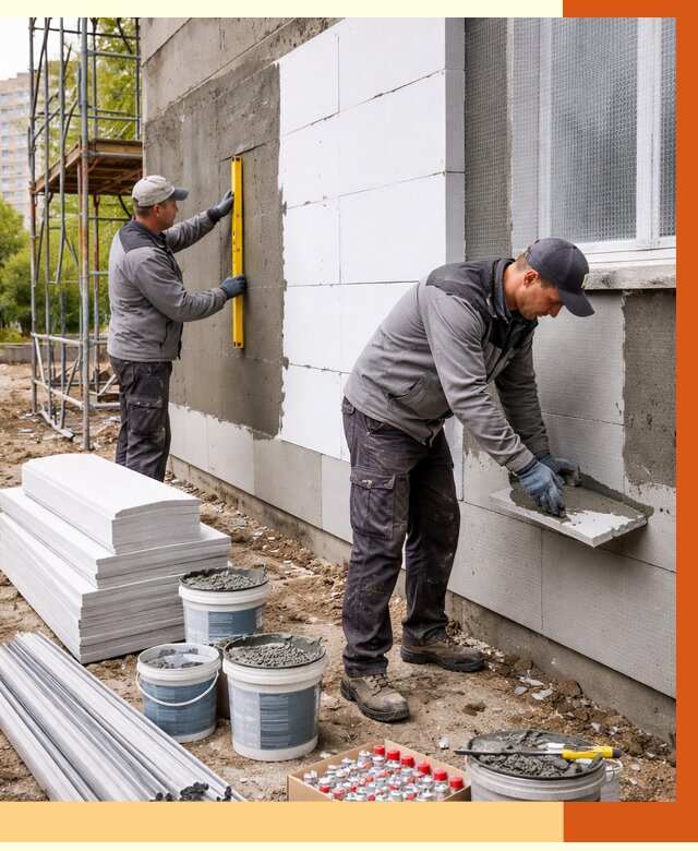 Утепление фасада и стен снаружи в Пушкино от 4357 руб. | ТепломастерПшк