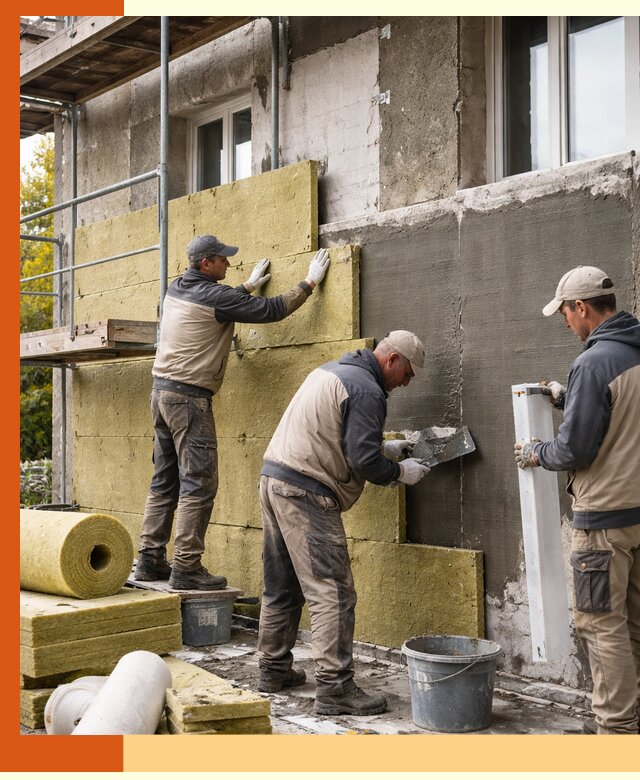 Утепление фасада зданий и домов в Пушкино