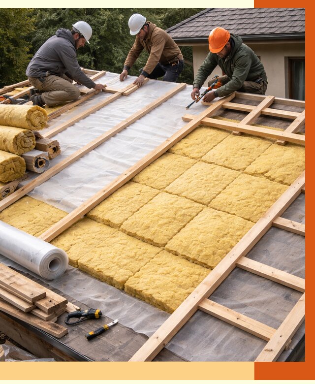 Утепление скатной крыши в Пушкино от 1297 руб./м2 под ключ | ТепломастерПшк