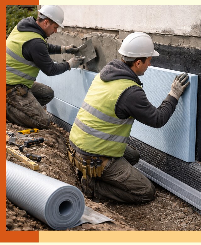 Утепление фундамента снаружи в Пушкино — профессиональная теплоизоляция