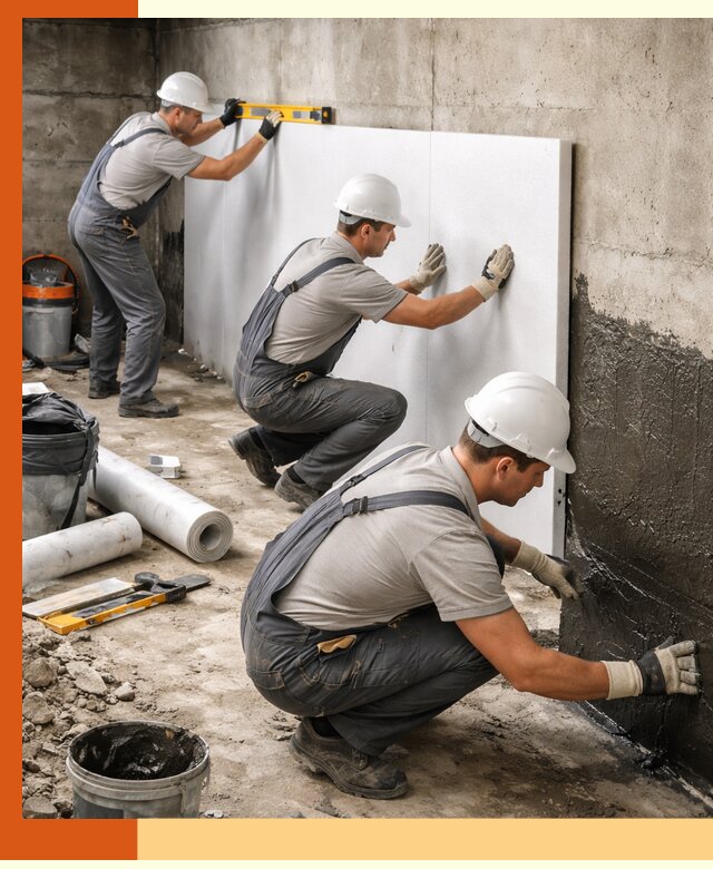 Утепление фундамента изнутри профессионально в Пушкино