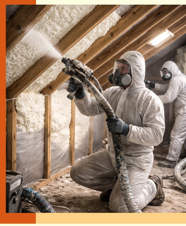 Утепление чердака пенополиуретаном (ППУ) в Пушкино