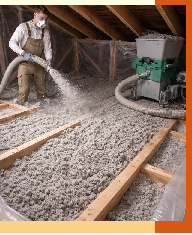 Утепление чердака эковатой в Пушкино от 1504 руб/м2 — заказать у ТепломастерПшк