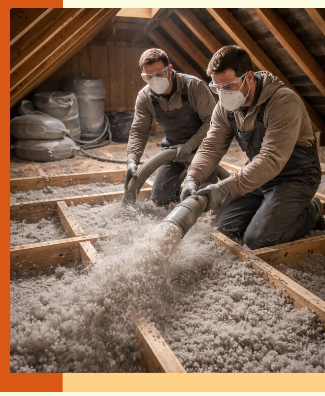 Утепление чердака эковатой в Пушкино — быстро и надёжно