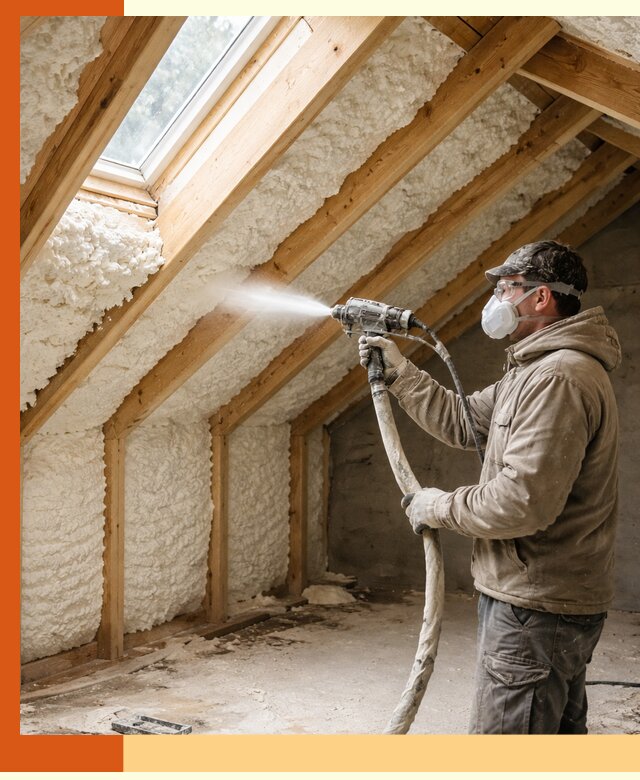 Утепление мансарды ППУ в Пушкино быстро и надежно