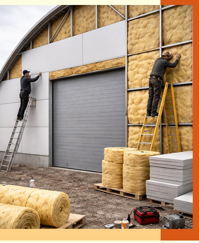 Утепление ангара пенополиуретаном в Пушкино от 7469 руб./м² — комплекс от ТепломастерПшк