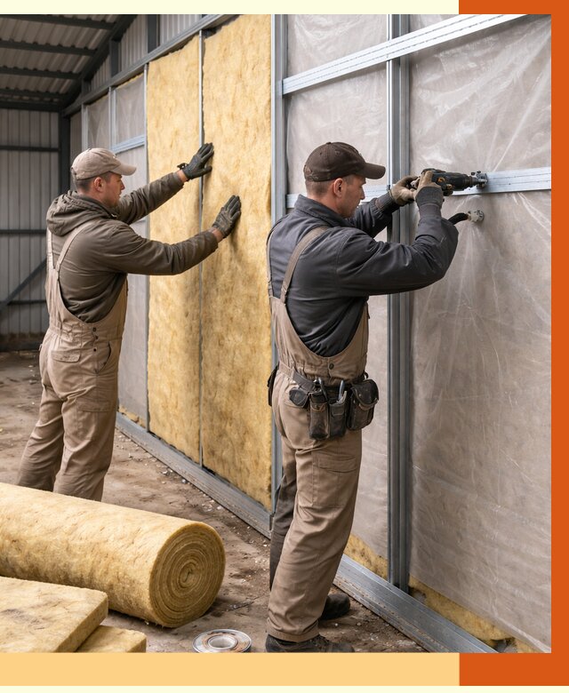 Утепление металлического ангара в Пушкино от 4927 руб/м2 — услуги под ключ | ТепломастерПшк