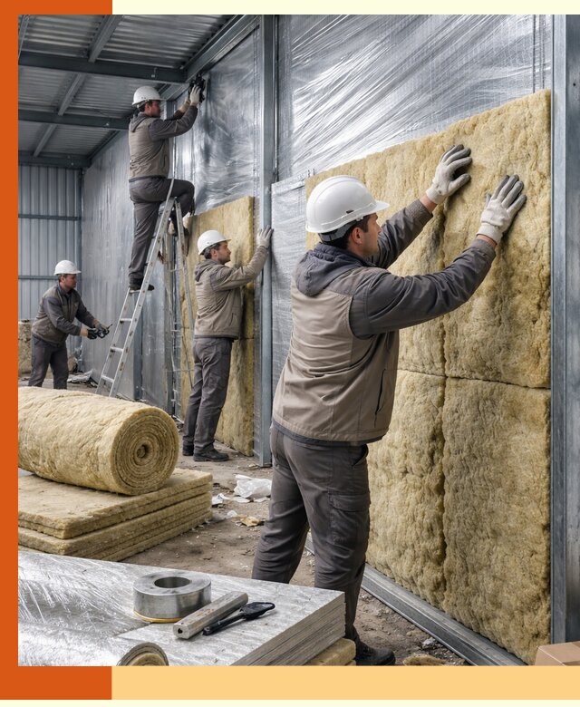 Утепление металлического склада в Пушкино: теплоизоляция и герметизация