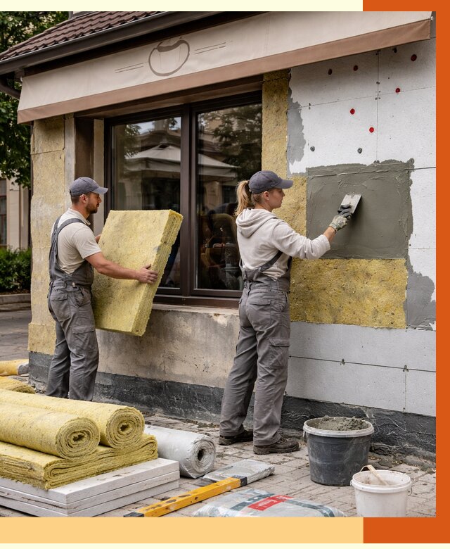 Утепление кафе в Пушкино от 4357 руб/м2 — комплексно под ключ | ТепломастерПшк