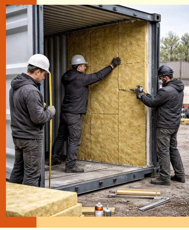 Утепление морского контейнера в Пушкино: надежная теплоизоляция и защита