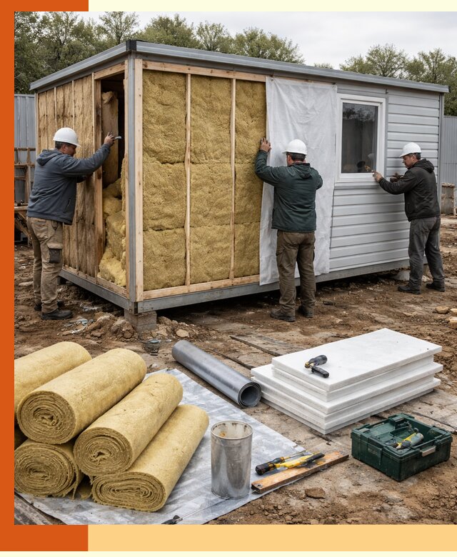 Утепление строительной бытовки под ключ в Пушкино для любых условий