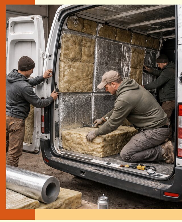 Утепление фургона в Пушкино: профессиональная теплоизоляция и шумоизоляция