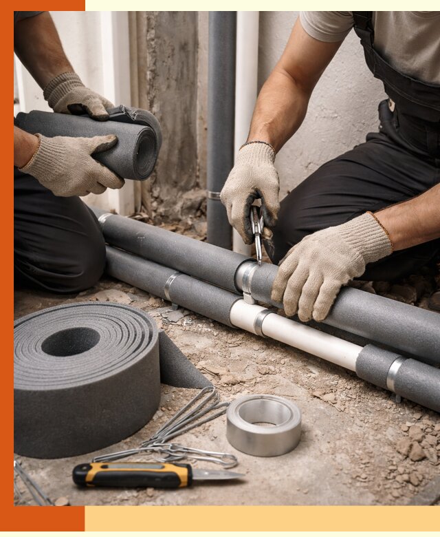 Утепление труб водоснабжения в Пушкино — монтаж и защита сети