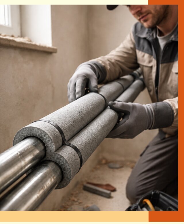 Утепление труб отопления в Пушкино от 2956 руб. за м² — услуги под ключ | ТепломастерПшк