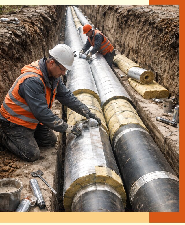 Утепление теплотрассы в Пушкино от 4668 руб./м2 — ппу и комплексная изоляция | ТепломастерПшк