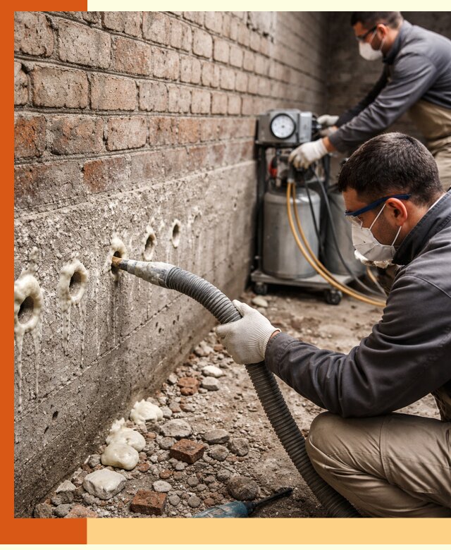 Заполнение колодцевой кладки ППУ в Пушкино быстро и герметично