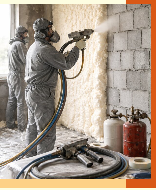 Утепление блочной стены ППУ в Пушкино от 4409 руб./м² — ТепломастерПшк