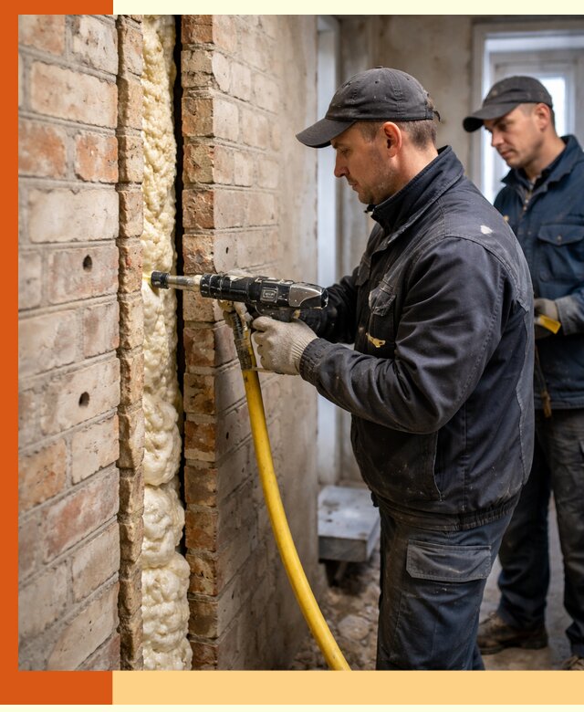 Межстеновое утепление пенополиуретаном в Пушкино