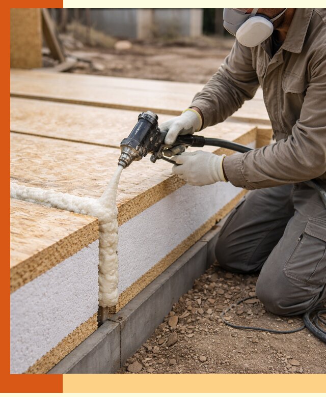 Утепление СИП-панелей пенополиуретаном (ППУ) в Пушкино