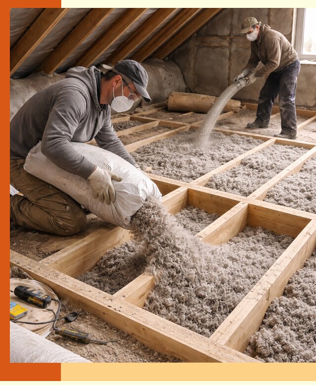 Заполнение полостей чердачного перекрытия в Пушкино качественно и надёжно