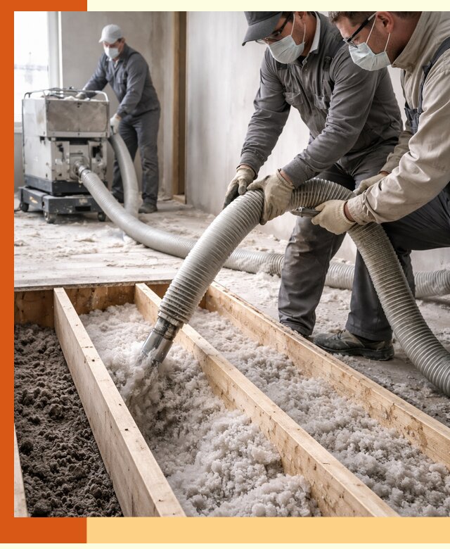 Заполнение полостей межэтажного перекрытия в Пушкино эффективно и герметично