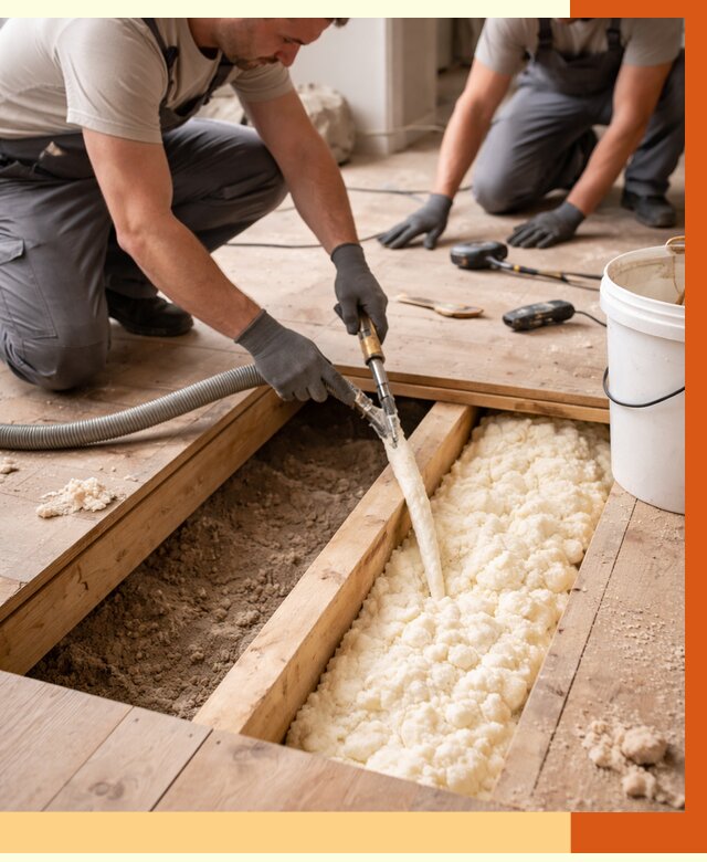 Заполнение пустот пола в Пушкино от 2801 руб. — утепление пустот пола под ключ | ТепломастерПшк