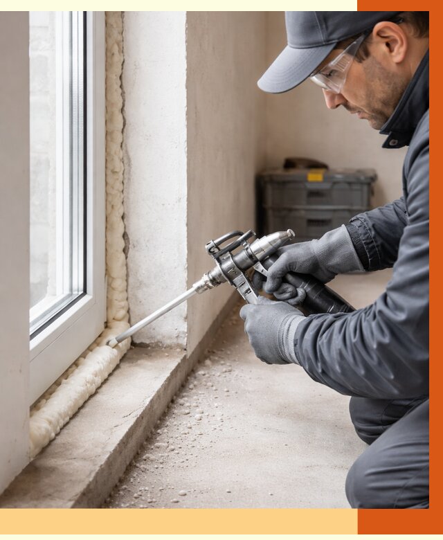 Герметизация стыков ППУ в Пушкино от 1712 руб. за м2 — утепление примыканий под ключ | ТепломастерПшк