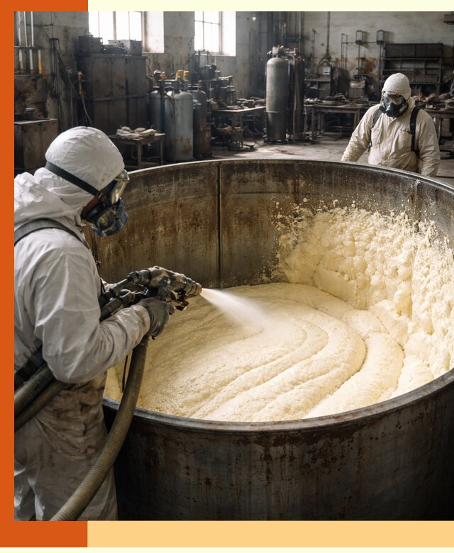 Заливка ппу в емкости с полной изоляцией и герметизацией в Пушкино