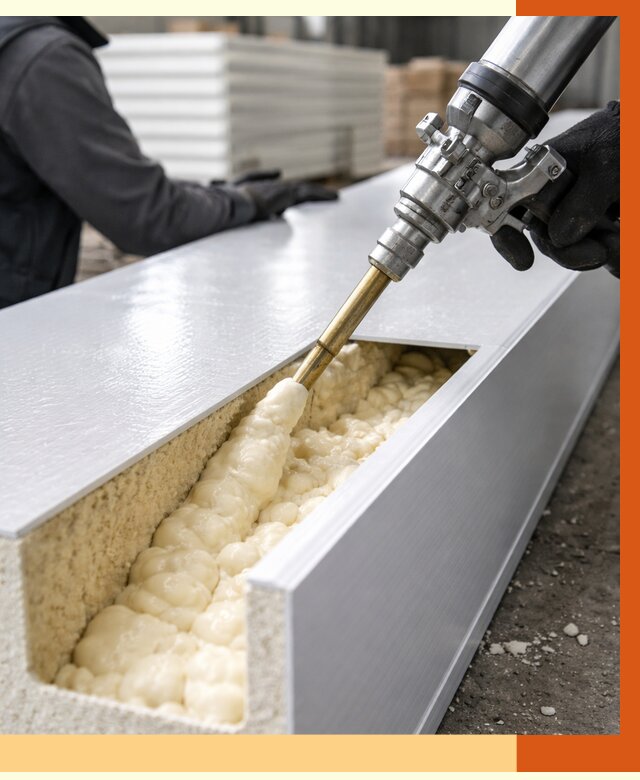 Заполнение пустот холодильных панелей в Пушкино от 7780 руб. | ТепломастерПшк