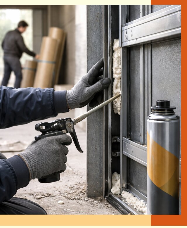 Заполнение пустот ворот в Пушкино от 4668 руб. — заливка ППУ, утепление под ключ | ТепломастерПшк