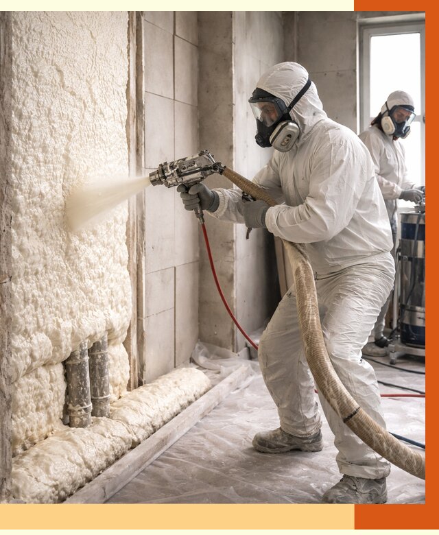 Напыление пенополиуретана в Пушкино от 7780 руб./м2 — услуги и монтаж ППУ | ТепломастерПшк