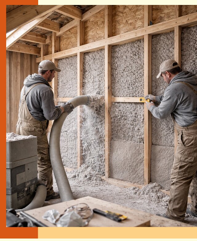 Утепление эковатой стен, потолков и перекрытий в Пушкино