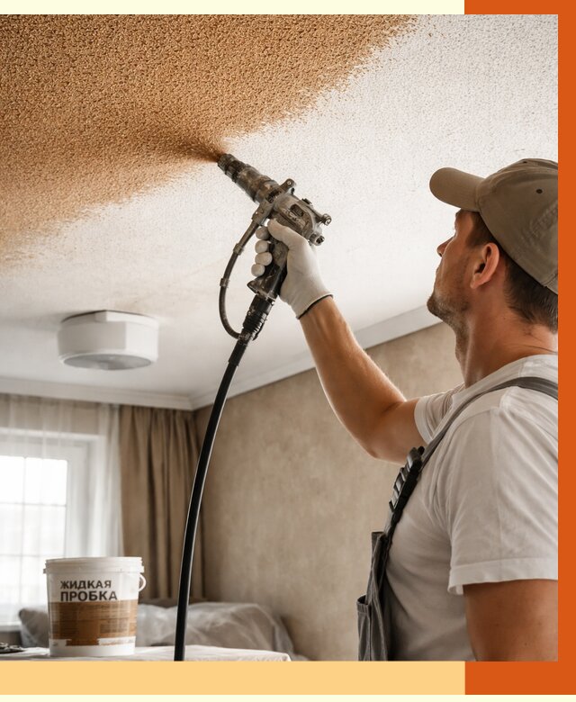 Утепление потолка жидкой пробкой в Пушкино от 3631 руб. | ТепломастерПшк