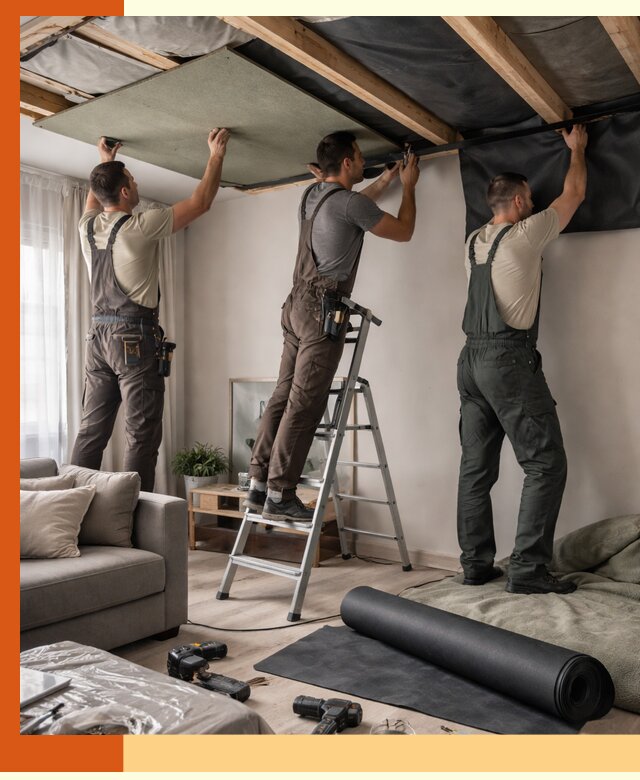 Шумоизоляция потолка в Пушкино — профессиональное устранение шумов