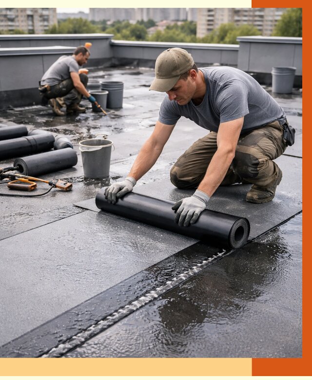 Гидроизоляция плоской кровли в Пушкино от 4668 руб./м2 — профессионально | ТепломастерПшк