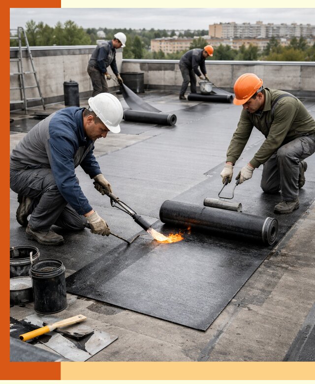 Профессиональная гидроизоляция плоской кровли в Пушкино